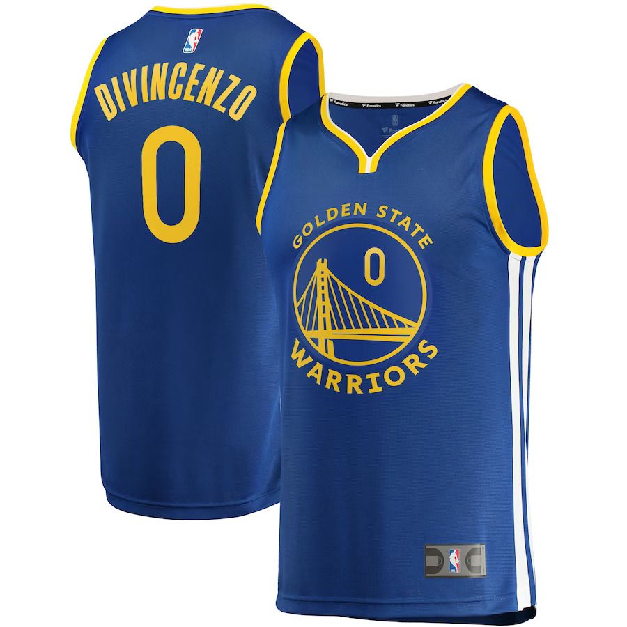 Men Golden State Warriors 0 Donte DiVincenzo Fanatics Branded Blue 2022-23 Fast Break Replica Player NBA Jersey